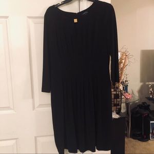 Long sleeve flattering black dress